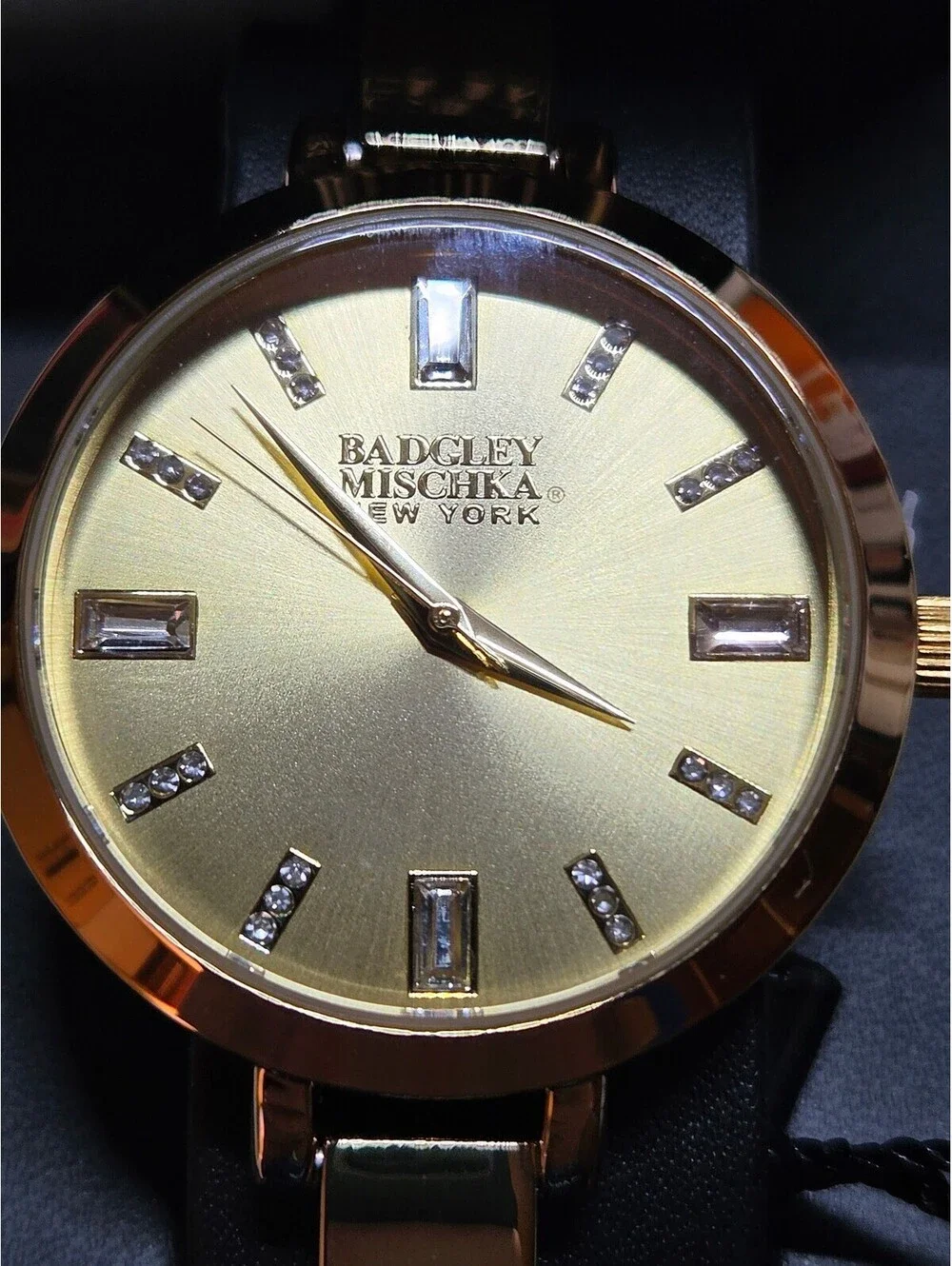Badgley Mischka Women's Gold Tone Watch with Crystal Accents [COPY]